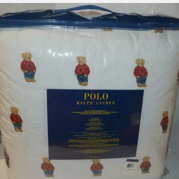 New Ralph Lauren Polo bear 2 piece comforter set Twin
